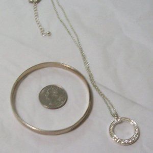 Vintage Sterling Silver "Serenity Prayer" Bracelet Plus Bonus Vintage Necklace
